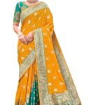 adorable woven pattern Banarasi Silk saree for women with Blouse Piece